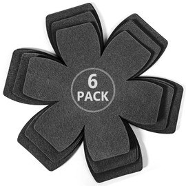 Felt Pot and Pan Protectors - Set of 6 and 3 Different Sizes Felt Pan Protectors for Stacking, Larger & Wider Pot and Pan Protectors, Pan Separators Protectors, Pot Separators for Stacking, Deep Gray