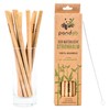 Pandoo® pack of 12, 100 % bamboo straws including cleaning brush