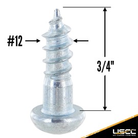 US Cargo Control E Track Fasteners, 3/4 Inch E Track Wood Screw, Round Phillips Head, Easily Install E Track in Your Trailer, 10 Pack