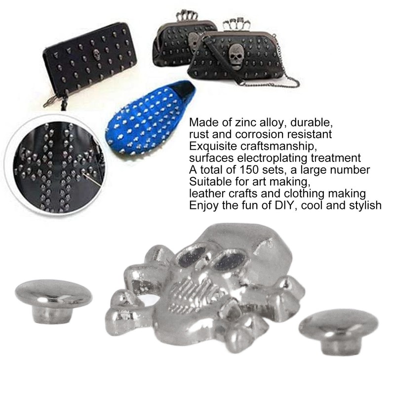 150 Sets DIY Skull Rivets Gothic Style Rustproof Exquisite Fines