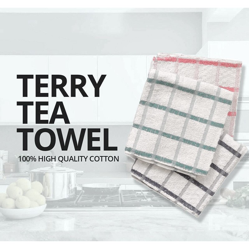 Luxury Nights 100% Cotton Terry Tea Towel Kitchen Cloth Heavy