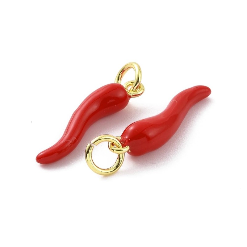 Ornazy 10Pcs Hot Pepper Dangle Charms 3D Imitation Food Pendants