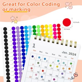 Colored Coding Dot Stickers - 2800 Pcs 1/2 inch Circle Stickers for Office, Classroom, and Home Organization - 14 Vibrant Assorted Colors for Easy Labeling and Inventory Management