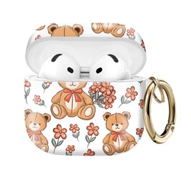 Compatible with AirPod 4 Protective case with Gold Key Ring for 2024 Fourth Generation AirPod. Shockproof, dustproof, Wireless Headphone Protective case.（Baby Bear）