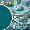 MAONAME 13" Round Tray, Teal Serving Trays with Handles, Modern