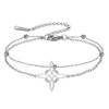 TEAMER Dainty Witches Knot Bracelet Stainless Steel Adjustable Double Layer