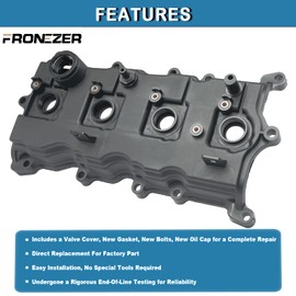 FRONEZER Engine Valve Cover with Gasket, Bolts, PCV Valve & Oil Cap Compatible with 2007-2013 Nissan Altima Sentra SE-R 2.5L Replace# 13264-JA00A 13270-JA00A
