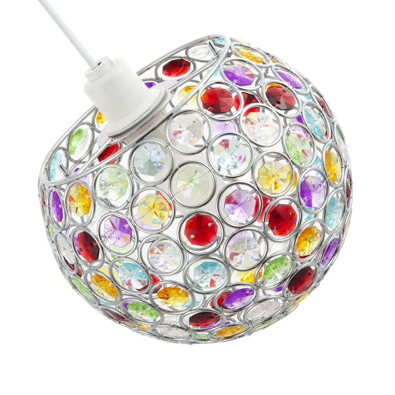 Modern Round Globe Easy Fit Pendant Shade with Small Multi