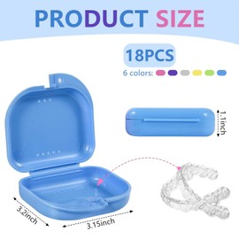 WSSROGY 12 Pack Retainer Case Container Holder, Colorful Invisalign Case Container Holder with Vent Holes Orthodontic Aligner Case Mouth Guard Holder Case for Daily Use