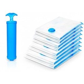 Bolsas de Almacenamiento Vacío,Reutilizables Bolsas de Compresió con Bomba Manual Gratis para Viajes,Ahorra 80% de Espacio,Premium Vacuum Storage Bags para Ropa,Edredones,Mantas,Almohadas,Bolsos