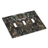 Botanical Morris Floral Midnight Black 3 Gang Light Switch Covers