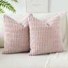JOTOM Pack of 2 Corduroy Soft Striped Cushion Covers 40x40