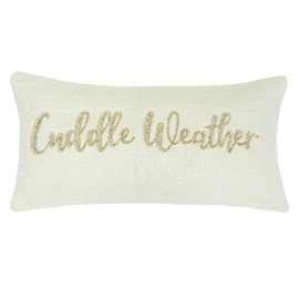 Levtex Home Madera Decorative Pillow (12x24in.) - Cuddle Weather - Gold, and White