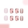 Flower Press on Nails Extra Short Square MABKJLF White Fake