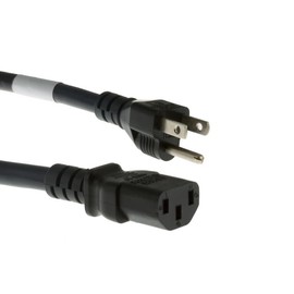 CablesAndKits Heavy Duty AC Power Cord, 15A/125V, 14 AWG, 5-15P to C13, (NEMA 5-15P to IEC-60320-C13) 6 ft Black, Lifetime Wty