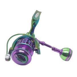 Apple and Orange Colorful Ultralight Smooth Spinning Reels with Metal Power Handle 9+1 BB Freshwater Saltwater Fishing Reel (4000)