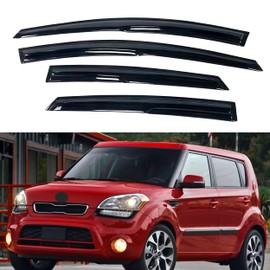 IG Window Visor for Kia Soul 2009-2013, Rain Guard Tape-On Extra Durable Sun Wind Side Vent Window Deflector Mugen Style, 2009 2010 2011 2012 2013