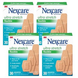 3M Nexcare Comfort Flexible Fabric Bandage, Latex Free, Assorted Sizes, 30 Ct Packages by 3M