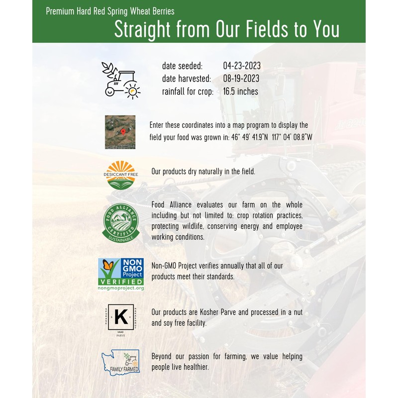 Mader Family Grown Hard Red Spring Wheat Berries: Palouse Brand,