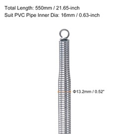 HARFINGTON 2pcs PVC Pipe Bending Spring 13.2mm OD 550mm Long Zinc Plated Tube Bending Spring Pipe Bender Spring PVC Pipe Bender for PVC Pipe Bending Devices in Home Hydropower, Silver Tone