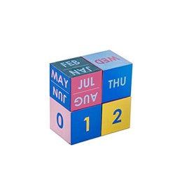 Design Ideas PuzzleBlocks Magnetic Puzzle, Set of 4 Paperboard Magnetic Cube Perpetual Desk Calendar