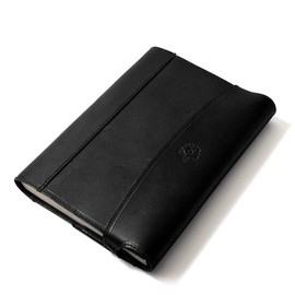 HUKURO Book Cover, Wrap and Protect, B6, Men's, Women's, Leather, Made in Japan, Genuine Leather, Black x Black Thread, FUKURO
