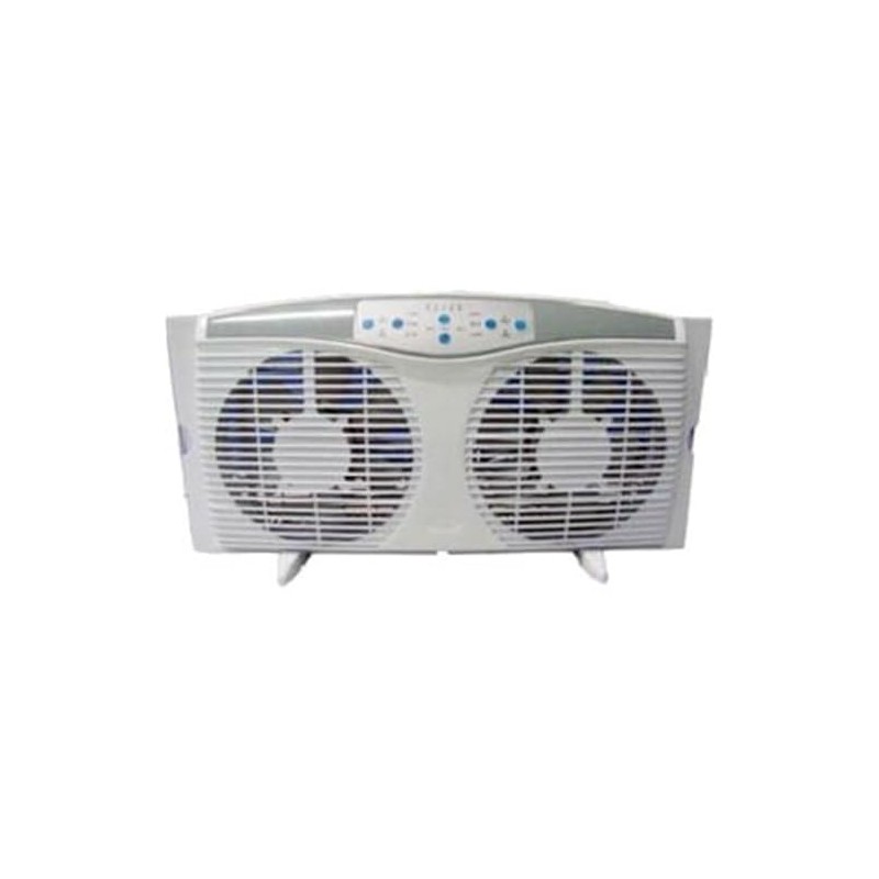 Optimus F-5286 8-Inch Reversible Twin Window Fan with Thermostat and