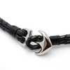Silver One ko Front Hook Leather Choker Anchor Genuine Leather