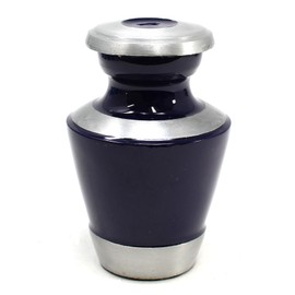 Loved Memorials Dark Purple with Brushed Metal Accent Cremation Urns for Men and Women Human Ashes - Keepsake Urn