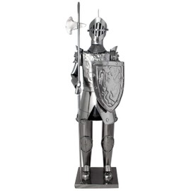 BRUBAKER Wine Bottle Holder 'Knight' - Table Top Metal Sculpture - with Greeting Card
