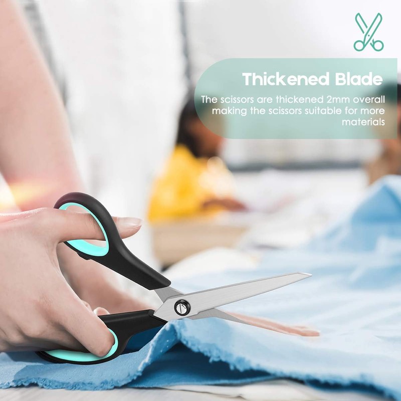 iBayam 3-Pack 8" Heavy Duty Scissors with Ultra Sharp Blades