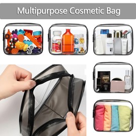 2 Pack Clear Toiletry Bag,Waterproof Travel Toiletries Bag,Clear Makeup Bag Suitable for Storing Makeup Products, Toiletries, Body Wash and Shampoo (2 Pack)
