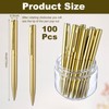 100 Pcs Gold Ballpoint Pens, 4 Inch Metal Slim Ballpoint