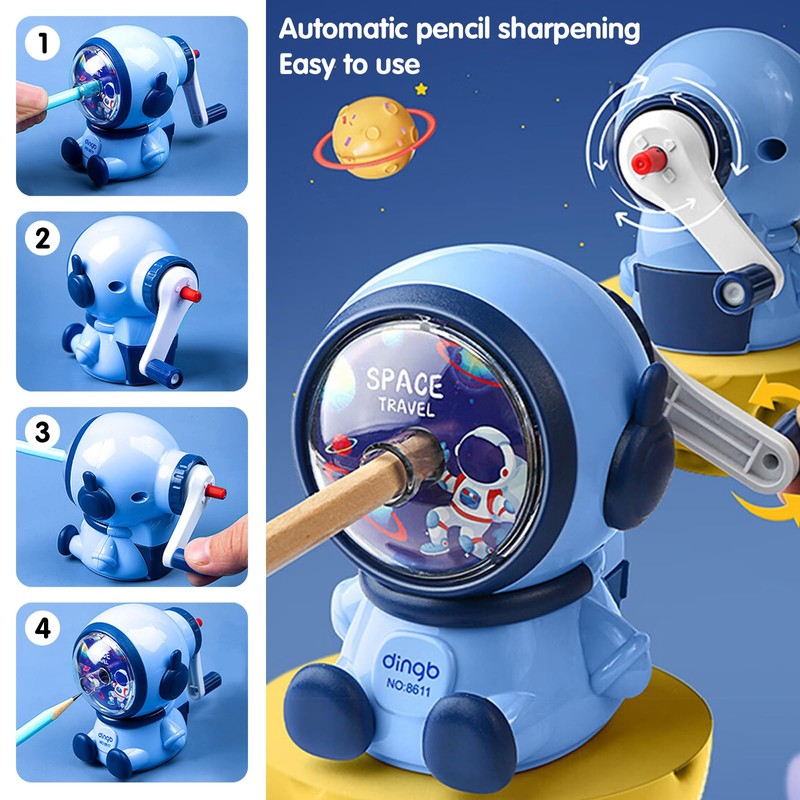 Detontek Astronaut Pencil Sharpener for Kids, Adjustable Pencil Sharpener with