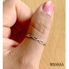 Mnshaa Ring 925 Sterling Silver Rhodium Plated Double Helix Design