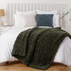 BATTILO HOME Olive Green Faux Fur Throw Blanket for Bed,