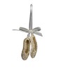 Gisela Graham gold glitter ballet shoes tied with ribbon -