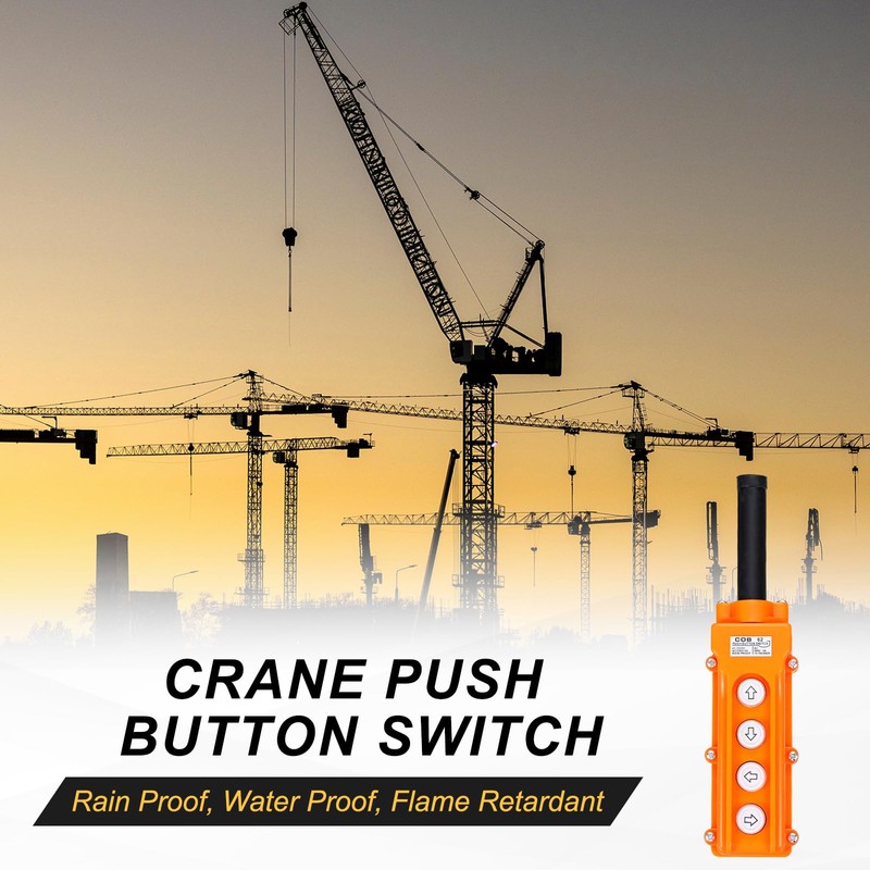 sourcing map Rain Proof Hoist Crane Push Button Switch, Up
