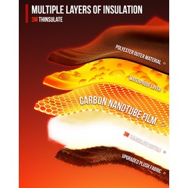 IRON JIA'S Thermal Gloves Motorcycle Winter Men, Fast Heating in 3 Seconds, Charging Cable, 2 in 1, Touch Screen Waterproof and Windproof, Cycling, Hiking, Skiing and Mountaineering-L