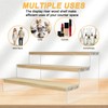 Acrylic Wooden Display Stand Figures Clear Acrylic Display Riser Shelf
