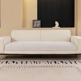 JPGGD Chenille Sofa Couch Cover, Herringbone Sofa Covers Washable for Dogs, Funny Fuzz Couch Slipcover for Sectional Sofa, Non Slip Protector for L Shaped(Beige White, 36"x 71")