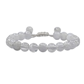 Selenite Bracelet for Women Men's Gifts - Protection Healing Crystal Bracelet - 8mm Gemstone Beaded Adjustable Bracelet Pulseras Para Hombres Mujer Stocking Stuffers
