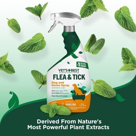 Vet's Best Flea and Tick Home Spray Flea Treatment for Dogs/Cats 32oz. Fast