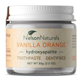 Nelson Naturals Pasta Dental con Hidroxiapatita – 93 g – Vainilla Naranja – Remineralizante y Detox con Arcilla Bentonita – 100% Natural y Cruelty-Free