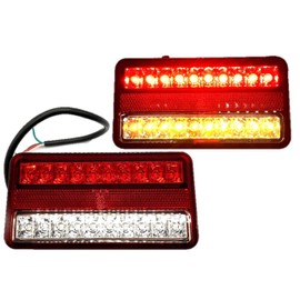 Partools Jimny Trailer LED Tail Lamp, Waterproof, Turn Signal, Small, Brake Light, General Purpose, Truck, Square Type, Marker Lamp, Outside Light, Red, Compatible with Vehicle Inspections, Slim, 12V