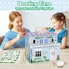 SIMPLIPLAY Wooden Dollhouse, DIY Portable Pretend Play Doll House Set