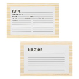 C.R. Gibson Q12-24440 Bloom Double Sided Recipe Card Set, 4" W x 6" L, Yellow, 40pcs