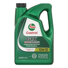 Castrol GTX High Mileage 10W-30 Synthetic Blend Motor Oil, 5 Quarts