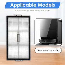 Paquete de 4 filtros HEPA de repuesto Saros 10R compatibles con robot aspirador Roborock Saros 10R, kit de accesorios de filtros, kit de filtros