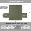 Quilted Olive Green Sofa Slipcovers with Pockets, Anti-Slip Medallion Couch
